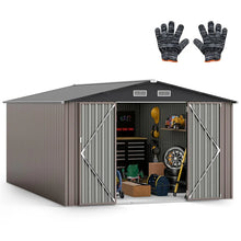 Load image into Gallery viewer, 10x14 FT Outdoor Storage Shed, Large Garden Tool House with Improved Windproof Metal Structure, Lockable Door, 4 Vents &amp; Waterproof for Patio Backyard