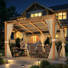 Load image into Gallery viewer, AECOJOY 12x10 Outdoor Wooden Pergola Gazebo with Curtains and Netting for Patio