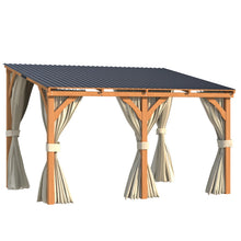 Load image into Gallery viewer, AECOJOY 12x10 Outdoor Wooden Pergola Gazebo with Curtains and Netting for Patio