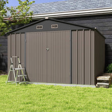 Load image into Gallery viewer, Patiowell Size Upgrade 10 x 10 ft Outdoor Storage Metal Shed with Slop