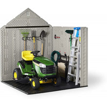 Load image into Gallery viewer, 77 Ft Durable Weather Resistant Resin Outdoor Garden Storage Shed with Windows and Utility Hooks, Sand