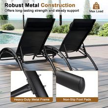 Load image into Gallery viewer, Tangkula Patio Chaise Lounges with 5-Position Backrest-Black
