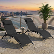 Load image into Gallery viewer, Tangkula Patio Chaise Lounges with 5-Position Backrest-Black