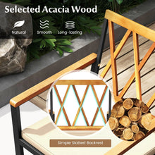 Load image into Gallery viewer, Tangkula 5 Piece Patio Wood Dining Set Outdoor Square Acacia Table Metal Chairs Set