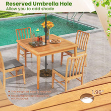 Load image into Gallery viewer, Tangkula 5 Piece Patio Wood Dining Set Outdoor Square Acacia Table Metal Chairs Set