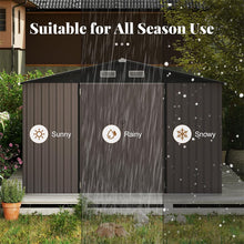 Load image into Gallery viewer, 10x14 FT Outdoor Storage Shed, Large Garden Tool House with Improved Windproof Metal Structure, Lockable Door, 4 Vents &amp; Waterproof for Patio Backyard