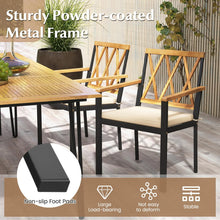 Load image into Gallery viewer, Tangkula 5 Piece Patio Wood Dining Set Outdoor Square Acacia Table Metal Chairs Set