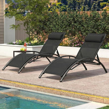 Load image into Gallery viewer, Tangkula Patio Chaise Lounges with 5-Position Backrest-Black
