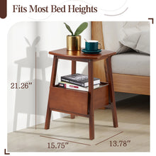 Load image into Gallery viewer, AECOJOY Nightstand with Drawer and Storage Shelf, Bamboo Bed Side Table