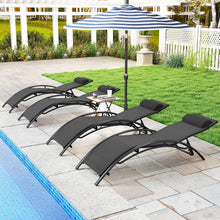 Load image into Gallery viewer, Tangkula Patio Chaise Lounges with 5-Position Backrest-Black